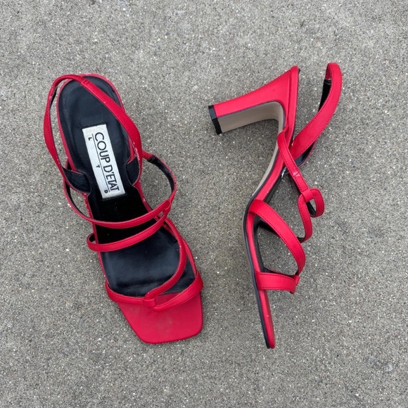 Vintage Shoes - vintage Coup D'etat red strappy sandals